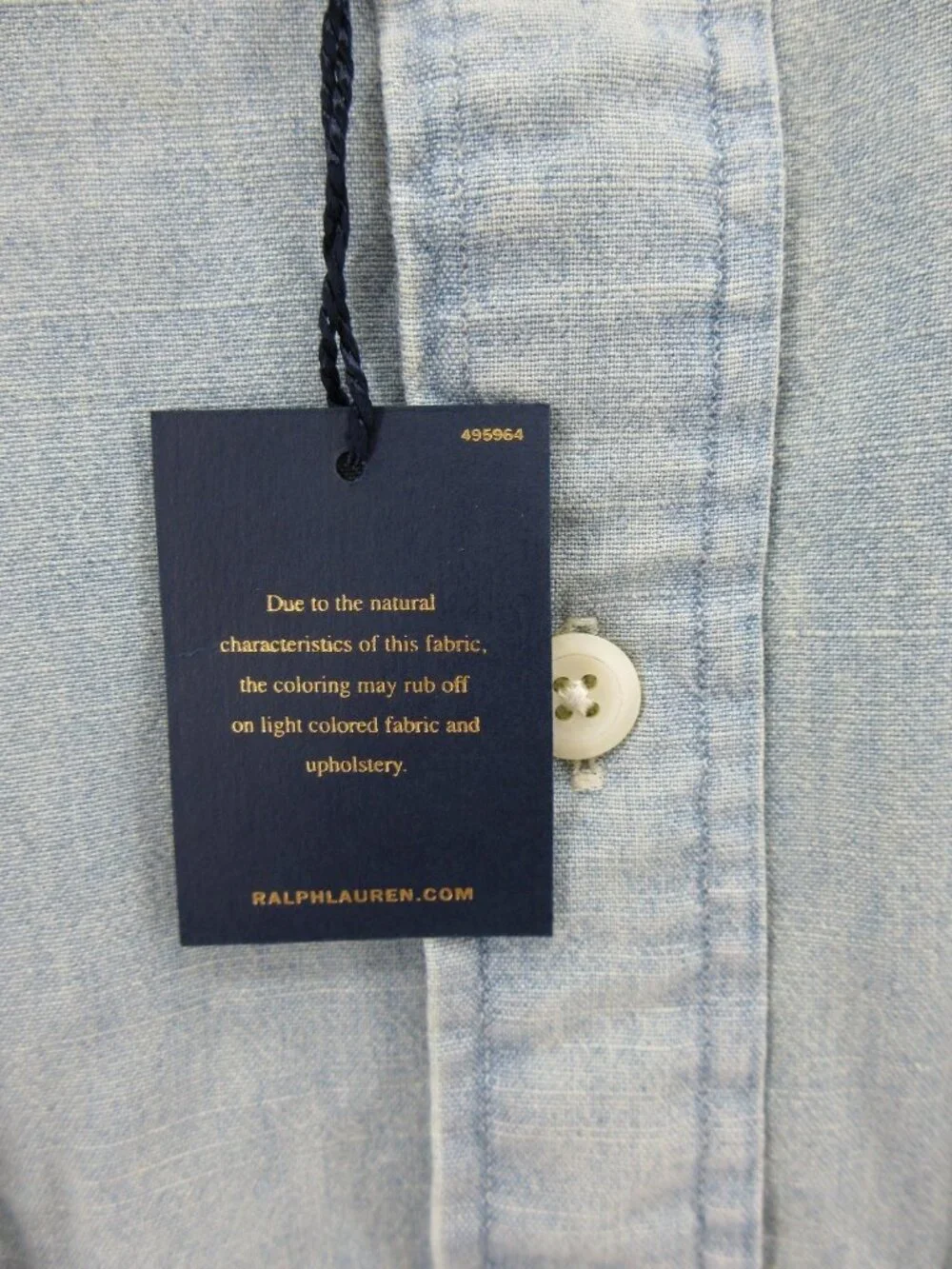 Polo Ralph Lauren Shirt 2XB Big Chambray US RL Naval Res Workwear